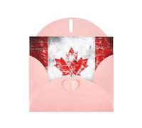 Pink Holiday greeting check blank card and pearl beautiful blank note block VVXBHGR Retro Canada Flag Pattern