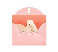 Pink Holiday greeting check blank card and pearl beautiful blank note block VVXBHGR Sad Polar Bear Pattern