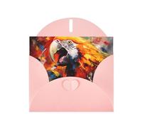 Pink Holiday greeting check blank card and pearl beautiful blank note block VVXBHGR Screaming Parrot Pattern