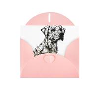 Pink Holiday greeting check blank card and pearl beautiful blank note block VVXBHGR Simple Line Dog Pattern
