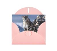 Pink Holiday greeting check blank card and pearl beautiful blank note block VVXBHGR Snow Leopard on the Mountain Pattern