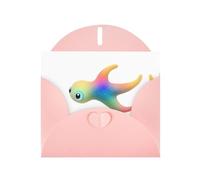 Pink Holiday greeting check blank card and pearl beautiful blank note block VVXBHGR Starry sky big-eyed fish Pattern