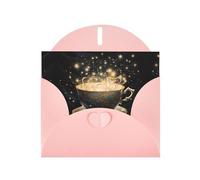 Pink Holiday greeting check blank card and pearl beautiful blank note block VVXBHGR Stars in a teacup Pattern