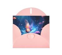 Pink Holiday greeting check blank card and pearl beautiful blank note block VVXBHGR Strange Butterfly Pattern
