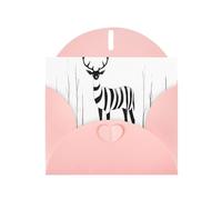 Pink Holiday greeting check blank card and pearl beautiful blank note block VVXBHGR Strange Deer Pattern