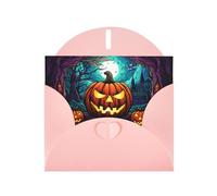 Pink Holiday greeting check blank card and pearl beautiful blank note block VVXBHGR Terror Pumpkin Pattern