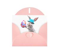 Pink Holiday greeting check blank card and pearl beautiful blank note block VVXBHGR The animal holding an easter egg Pattern