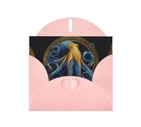 Pink Holiday greeting check blank card and pearl beautiful blank note block VVXBHGR Vintage texture octopus Pattern