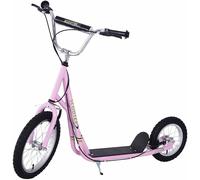 (Pink) Homcom Children's V-Front Push Kick Scooter