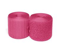 Pink Hook and Loop 2 Inch x 1 Yards Sew On Non-Adhesive Nylon Strips Wide Interlocking Strong Grip Roll Heavy Duty Fastener Tape Easy to Sew for Home Office School Car and Crafting DIY