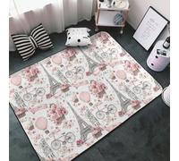 Pink Hot Air Balloon Flower Print Area Rugs for Living Room Bedroom, Washable Soft 3x5 Throw Rugs Non Slip Carpet for Bedroom Decor Aesthetic 60x39 inches
