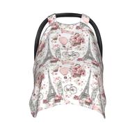 Pink Hot Air Balloon Flower Print Baby Car Seat Covers, Breathable Nursing Cover Breastfeeding Cover, Stroller Covers, Multi-use Infant Carseat Canopy, Baby Boys Girls Newborn Essentials