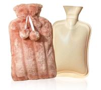 Pink Hot Water Bottle, 2L Hot Water Bag with Plush Cover Leakproof Hots Waters Bottles Cute Hand Warm Waters Bag HotWater Bottle for Hots and Cold Compress