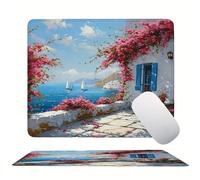 Pink Houses Mouse Mat 20 x 15 cm Ultra Thin, with Stitched Edges Office Mouse Pad, Non-Slip Rubber Base, Waterproof & Washable, Home Desk Accessories, Aesthetic with Design Mousepad 200x150mm s0z-26