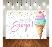 Pink Ice Cream Backdrop Sweet Summer Photographic Background Princess Birthday Baby Shower Party Decoration Banner Photo Prop 240X180cm