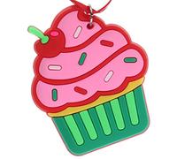 Pink Iced Cupcake Fun Hanging Christmas Tree Decoration Silicone Ornament Novelty Bauble - Stocking Filler - Secret Santa - Colourful Multicoloured - Small Gift - Funny