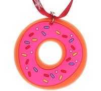 Pink Iced Doughnut Donut Hanging Christmas Tree Decoration Silicone Ornament Novelty Bauble - Stocking Filler - Secret Santa - Colourful Multicoloured - Small Gift - Funny