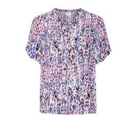 Pink Ikat Paint Short Sleeve Top - female - Saint Tropez - Blouses - Multicolor - XS - Blouses & Shirts XS