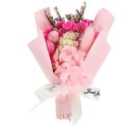 Pink Immortal Flower Car Vent Fragrance Clip with Aromatherapy Tablet | Adorable Dried Bouquet Shape, Iron Build, Clips to Automotive Vent, for Bathroom Coffee Shop Use Random Style
