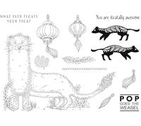 Pink Ink Designs Stoatally Yours 6 in x 8 in Clear Stamp Set, 6 x 8 in