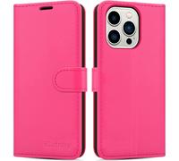 (Pink) iPhone 14 Pro (6.1) Case Leather Wallet Book Stand view