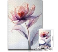 Pink Iris Flowers Poster Puzzles for Teenagers 1000 Piece Educational Mental Focus Game Heartwarming Special Present Idea Size 50x75cm