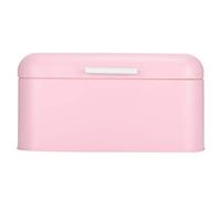 Pink Iron Bread Box with Flat Lid Retro Household Kitchen Storage Case Metal Bread Bin Container Organizer for Kitchen Counter
