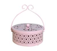 Pink Iron Hollow-out Incense Burner Holder for Coils, Retro Style