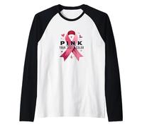 Pink is More Than Just A Color Breast Cancer Awareness Raglan Baseball Tee, Men, Black/White, XL