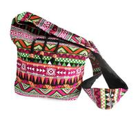 Pink Jacquard Student Backpack - Ethnic Travel & Casual Bag