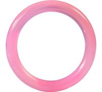 Pink Jade Bangle Bracelet for Women Retro Chinese Style Natural Agate Round Ice Chalcedony Gemstone Bangle (Size : 56mm)