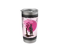 Pink Japan Vintage Cherry Blossom Sakura Samurai Stainless Steel Insulated Tumbler