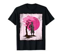 Pink Japan Vintage Cherry Blossom Sakura Samurai T-Shirt