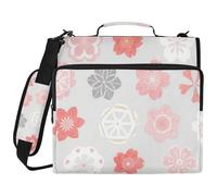 Pink Japanese Cherry Blossom Flowers 1.5-Inch 3-Ringing Office Binder Organizer with Handle Multi-Pocket School Binders Organizer for Office School Carpeta del organizador