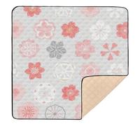 Pink Japanese Cherry Blossom Flowers Soft Thick Baby Gym Play mat for Floor Comfortable foldablummy Time & Crawling Mat for Baby Toddler Infant, 50'' x 50''alfombra de juegos