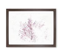 Pink Japanese Cherry Tree In Spring Watercolour Modern Framed Print | A2 Walnut Framed Wall Art | Ready to Hang | Asian Floral Picture | Living Room Bedroom Lounge Office