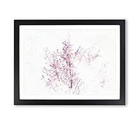 Pink Japanese Cherry Tree In Spring Watercolour Modern Framed Wall Art Print, Ready to Hang Picture for Living Room Bedroom Home Office Décor, Black A4 (34 x 25 cm)