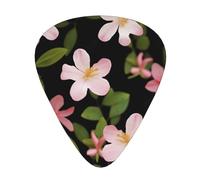 Pink Jasmine Flower Printed Guitar Picks 12-Piece Set - Comfortable, Versatile Plectrum for All Guitar Styles & Players