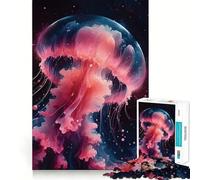 Pink Jellyfish in Space 1000 Piece Jigsaw Puzzles for Adults Mind Skill Toy Casual Relax Design Assembly Art Collection Piece (38x52cm)