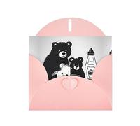 Pink JKIEGOQ Cute milk bottle bear Prints Greeting Card 4 x 6 in for Christmas, Valentine's Day, Wedding, Party Invitation Cards