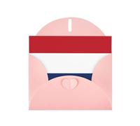 Pink JKIEGOQ Dutch flag Prints Greeting Card 4 x 6 in for Christmas, Valentine's Day, Wedding, Party Invitation Cards