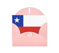 Pink JKIEGOQ Flag of Chile Prints Greeting Card 4 x 6 in for Christmas, Valentine's Day, Wedding, Party Invitation Cards