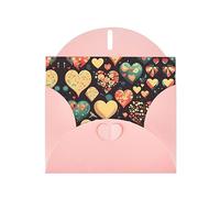 Pink JKIEGOQ Heart Crush Flower Prints Greeting Card 4 x 6 in for Christmas, Valentine's Day, Wedding, Party Invitation Cards