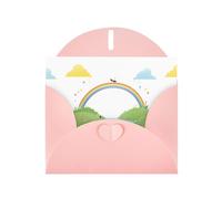 Pink JKIEGOQ Little Ant's Rainbow Bridge Prints Greeting Card 4 x 6 in for Christmas, Valentine's Day, Wedding, Party Invitation Cards