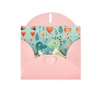Pink JKIEGOQ Lovely Little Dinosaur Baby Prints Greeting Card 4 x 6 in for Christmas, Valentine's Day, Wedding, Party Invitation Cards