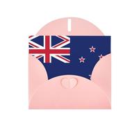 Pink JKIEGOQ New Zealand Flag Prints Greeting Card 4 x 6 in for Christmas, Valentine's Day, Wedding, Party Invitation Cards