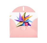 Pink JKIEGOQ Origami windmill Prints Greeting Card 4 x 6 in for Christmas, Valentine's Day, Wedding, Party Invitation Cards