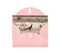 Pink JKIEGOQ pheasant hunting Prints Greeting Card 4 x 6 in for Christmas, Valentine's Day, Wedding, Party Invitation Cards