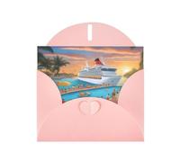 Pink JKIEGOQ Pool Party Cruise Ship Prints Greeting Card 4 x 6 in for Christmas, Valentine's Day, Wedding, Party Invitation Cards
