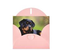 Pink JKIEGOQ rottweiler wallpaper Prints Greeting Card 4 x 6 in for Christmas, Valentine's Day, Wedding, Party Invitation Cards